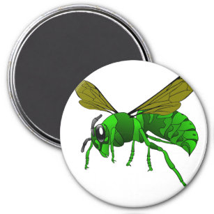 Cartoon green and lime hornet wasp bee magnet