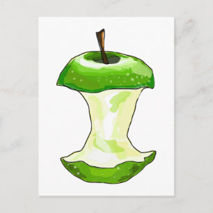 Cartoon Green Apple (Granny Smith) Apple Core Postcard