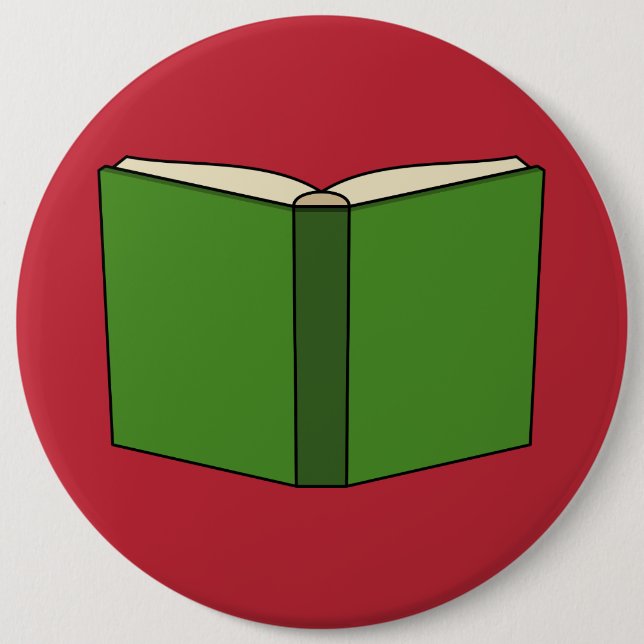 Cartoon Green Book 6 Cm Round Badge (Front)