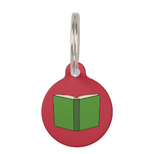 Cartoon Green Book Add Name Pet Tag