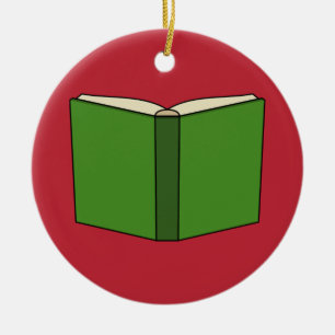 Cartoon Green Book Ceramic Tree Decoration