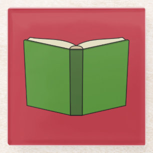 Cartoon Green Book Glass Coaster