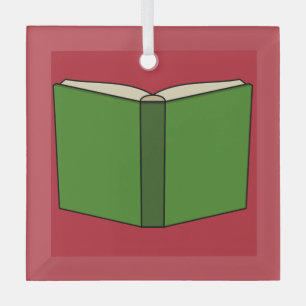 Cartoon Green Book Glass Tree Decoration