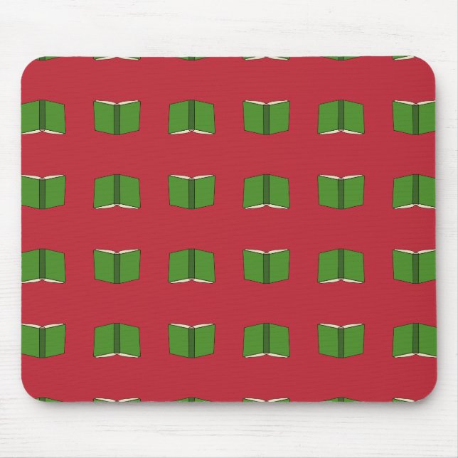 Cartoon Green Book Mouse Mat (Front)