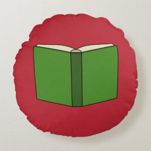 Cartoon Green Book Round Cushion