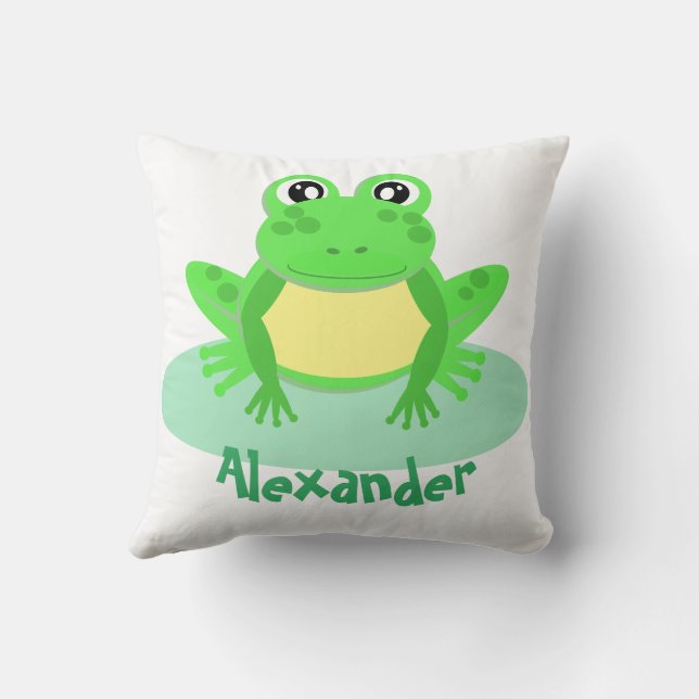 Cartoon Green Frog Cute  Cushion (Back)