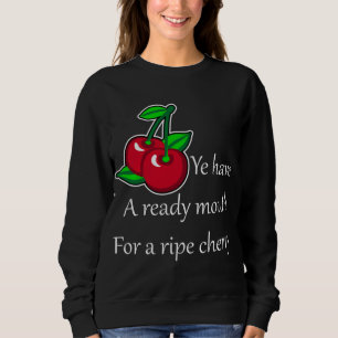 Cartoon Green Red Cherries Fruit Vector Art Sweatshirt