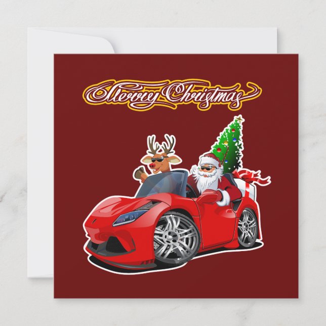 Cartoon greeting Christmas card (Front)