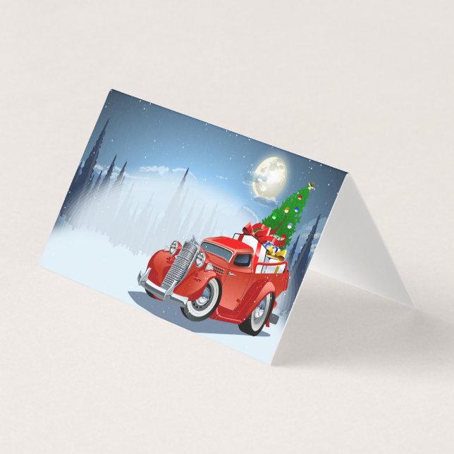 Cartoon greeting Christmas card (Front)