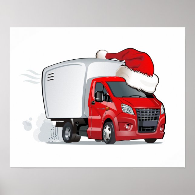 Cartoon greeting Christmas card Poster (Front)
