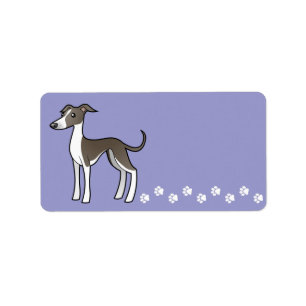 Cartoon Greyhound / Whippet / Italian Greyhound Label