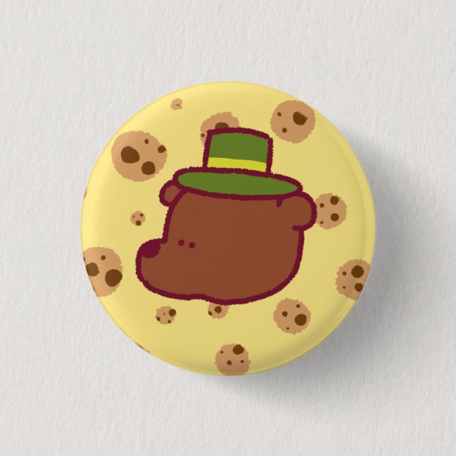 Cartoon Grizzly Button (Front)