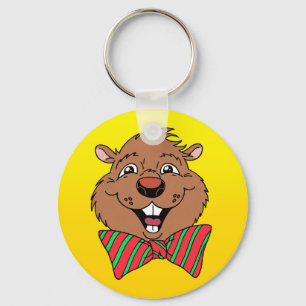 Cartoon Groundhog Key Ring