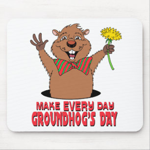 Cartoon Groundhog Mouse Mat