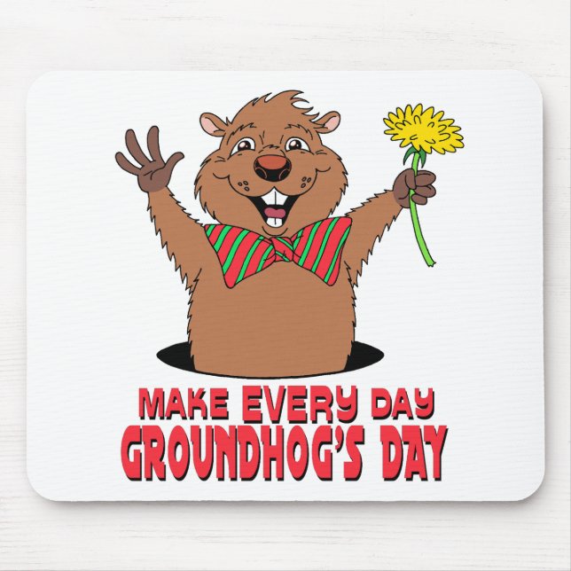 Cartoon Groundhog Mouse Mat (Front)