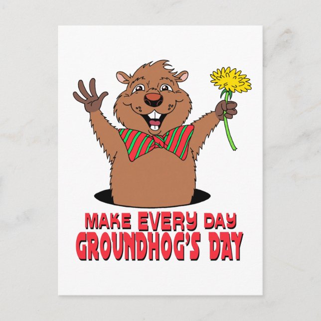Cartoon Groundhog Postcard (Front)