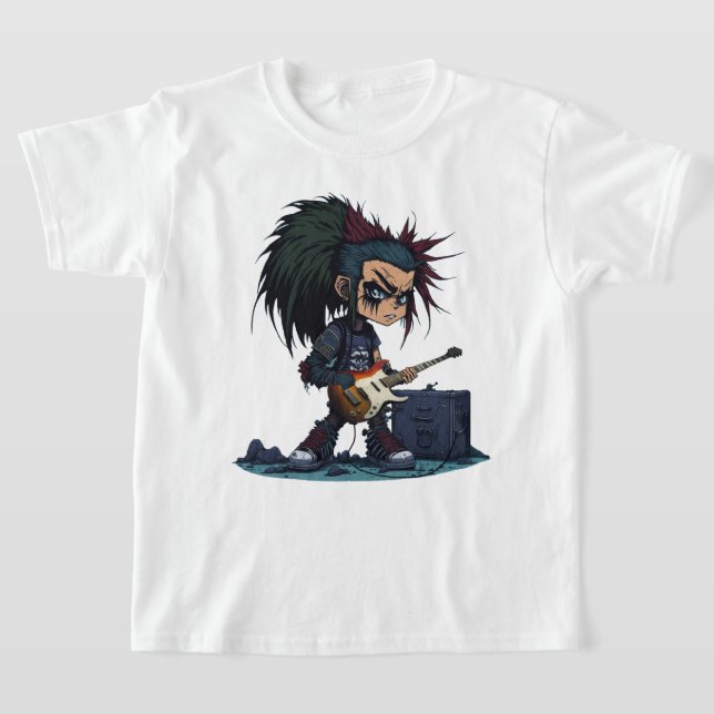 Cartoon Grunge Punk Rock And Roll Guitar Amp Cool T-Shirt (Laydown)