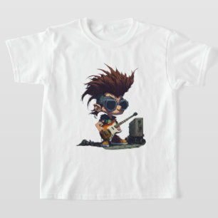 Cartoon Grunge Punk Rock And Roll Guitar Amp Kids  T-Shirt