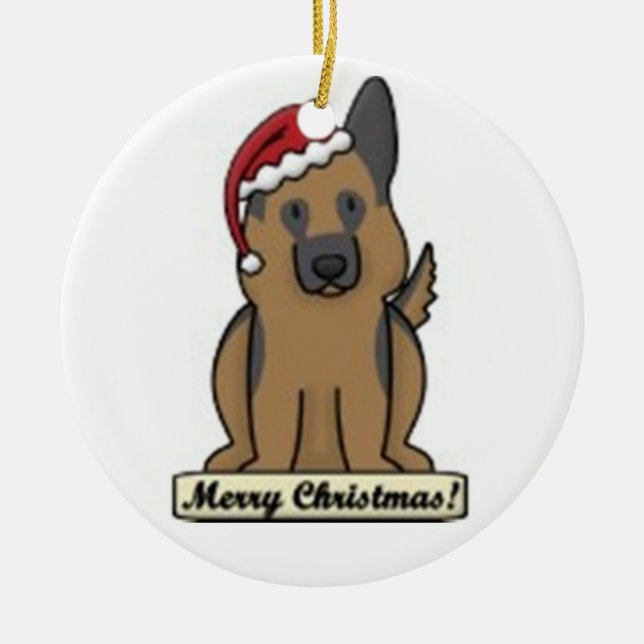 Cartoon GSD Ornament (Front)