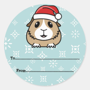 Cartoon Guinea Pig Christmas Gift Labels