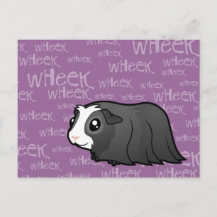 Cartoon Guinea Pig (long hair) Postcard