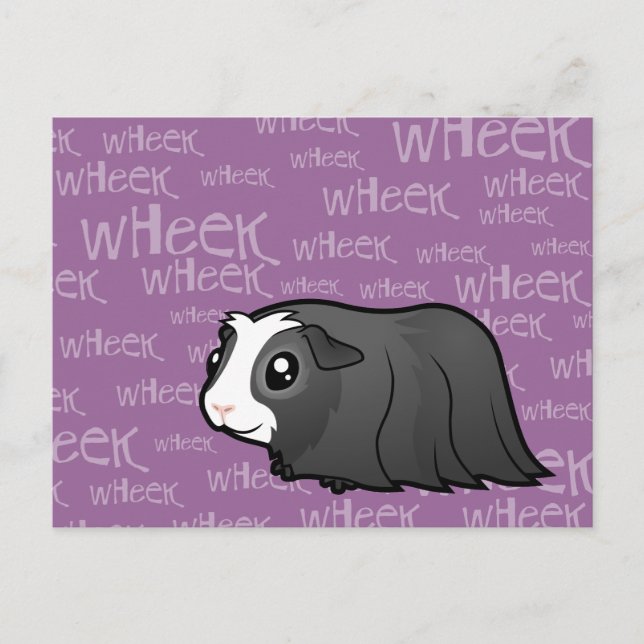 Cartoon Guinea Pig (long hair) Postcard (Front)
