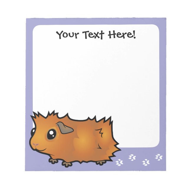 Cartoon Guinea Pig (scruffy) Notepad (Front)