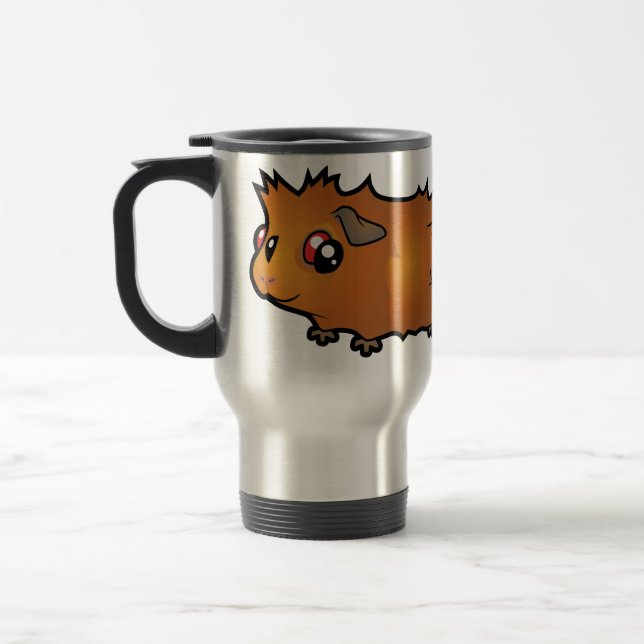 Cartoon Guinea Pig (scruffy) Travel Mug (Left)
