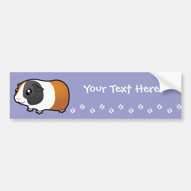 Cartoon Guinea Pig (smooth hair) Bumper Sticker (Front)