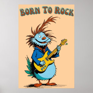 Cartoon Guitarist  Poster