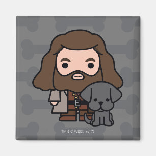 Cartoon Hagrid and Fang Character Art Magnet