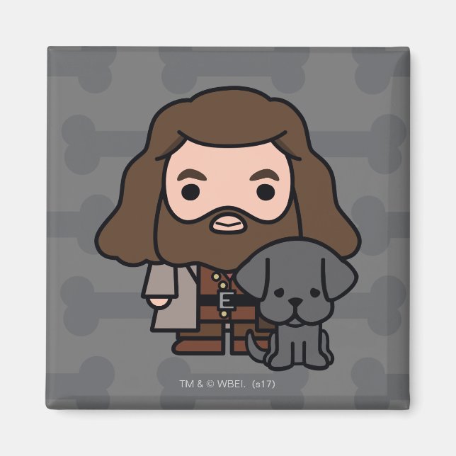 Cartoon Hagrid and Fang Character Art Magnet (Front)