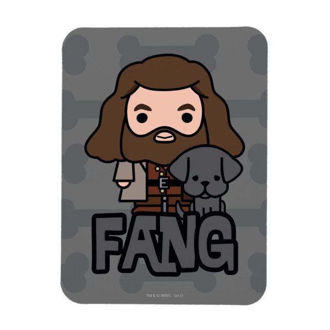 Cartoon Hagrid and Fang Character Art Magnet (Vertical)