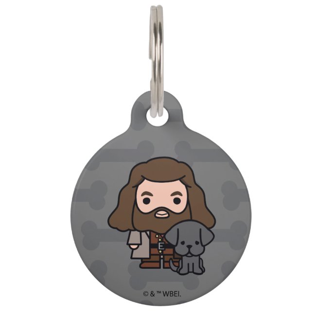 Cartoon Hagrid and Fang Character Art Pet Tag (Front)