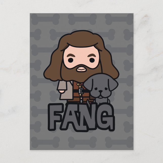 Cartoon Hagrid and Fang Character Art Postcard (Front)
