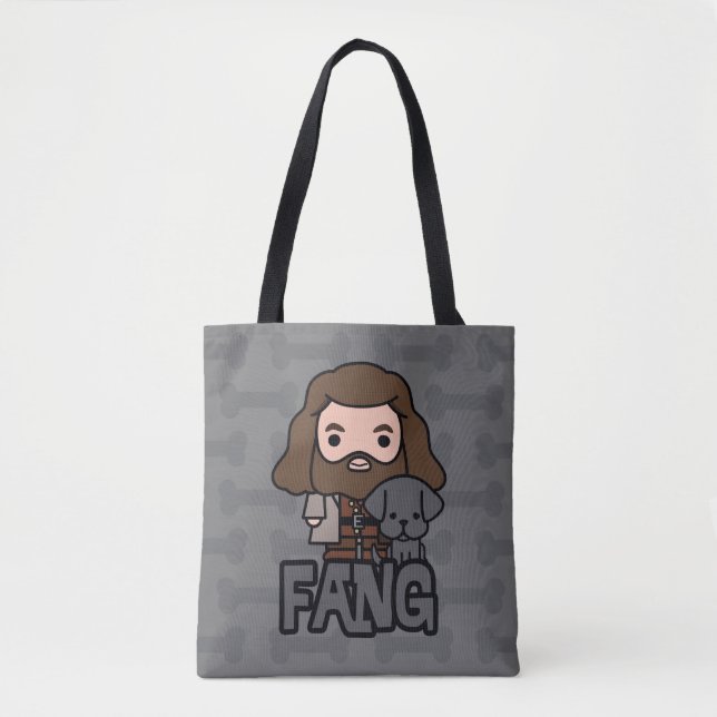 Cartoon Hagrid and Fang Character Art Tote Bag (Front)