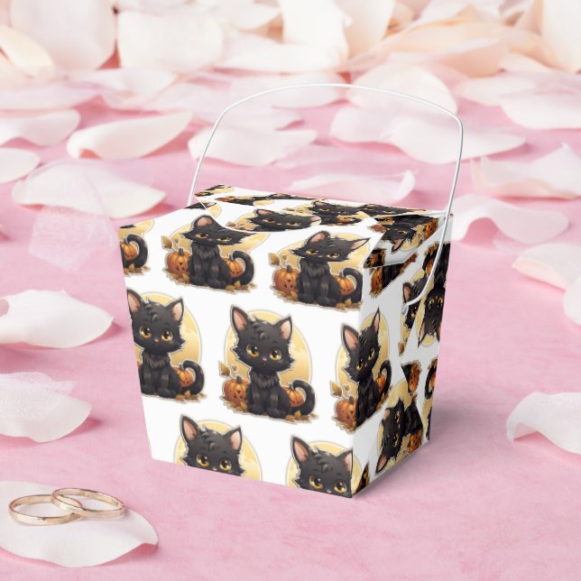 Cartoon Halloween Black Cat Favour Box (Wedding)