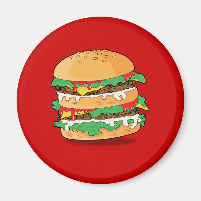 Cartoon Hamburger Magnet (Front)