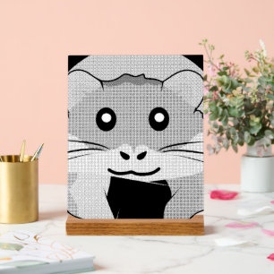 Cartoon Hamster Scarfed Joy Acrylic Sign