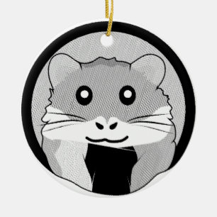 Cartoon Hamster Scarfed Joy Ceramic Tree Decoration