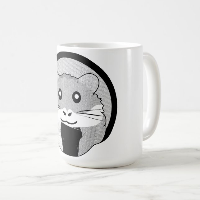 Cartoon Hamster Scarfed Joy Coffee Mug (Front Right)