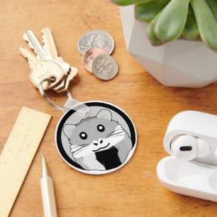 Cartoon Hamster Scarfed Joy Key Ring