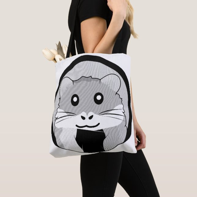 Cartoon Hamster Scarfed Joy Tote Bag (Close Up)