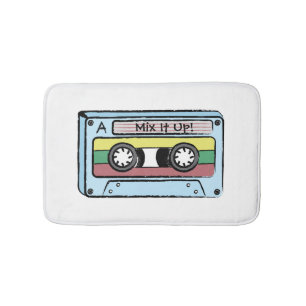 Cartoon Hand Drawn Cassette Tape (Mix It Up) Bath Mat