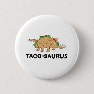 Cartoon Hand Drawn Taco Dinosaur Tacosaurus Rex 6 Cm Round Badge