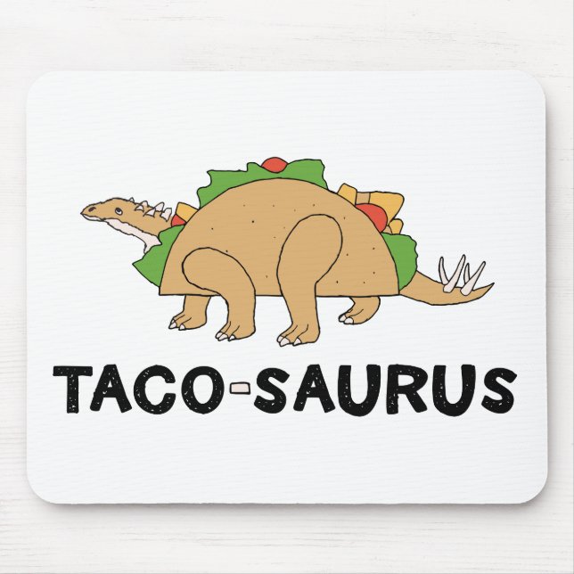 Cartoon Hand Drawn Taco Dinosaur Tacosaurus Rex Mouse Mat (Front)