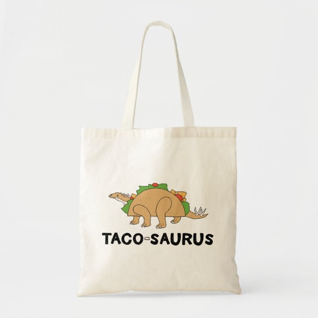 Cartoon Hand Drawn Taco Dinosaur Tacosaurus Rex Tote Bag (Front)