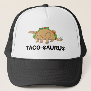 Cartoon Hand Drawn Taco Dinosaur Tacosaurus Rex Trucker Hat