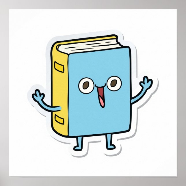 Cartoon Happy Book Poster (Front)