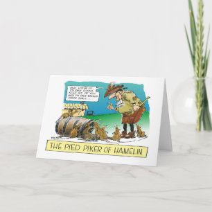 Cartoon happy Boss's Day Pied Piper Thank You Card